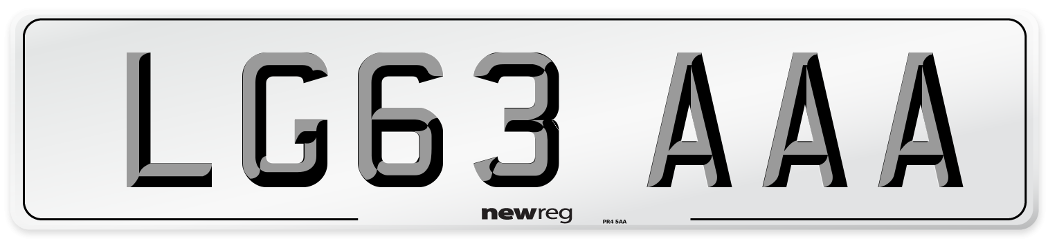 LG63 AAA Number Plate from New Reg